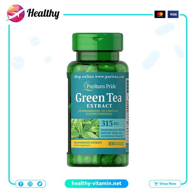 Green Tea Extract 315 mg 100 Capsules Puritan's Pride‏