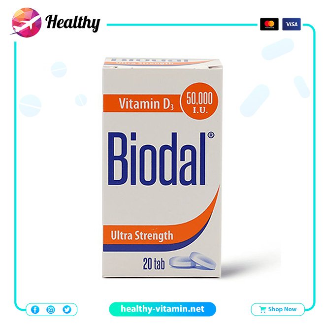 Vitamin D3 50,000 I.U Biodal 20 Tablets