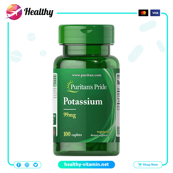 Potassium 99 mg Puritan’s Pride 100 Tablets 3