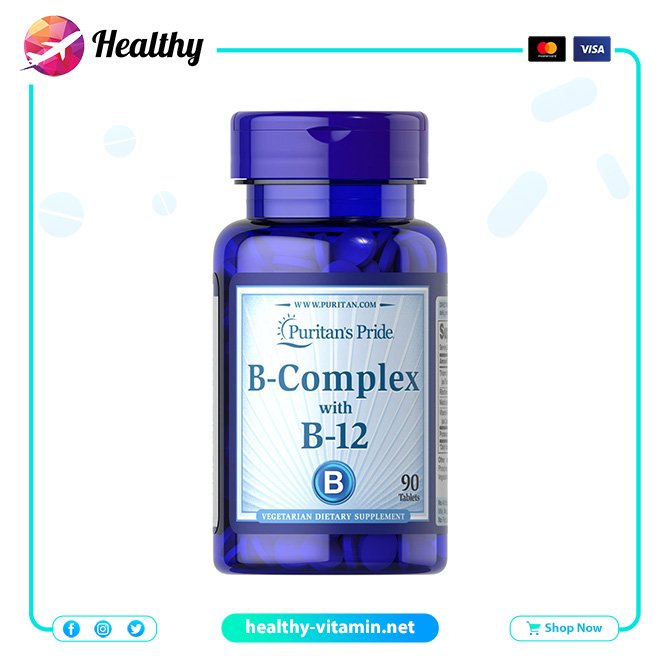 B-Complex with B-12 Puritan's Pride 90 Tablets