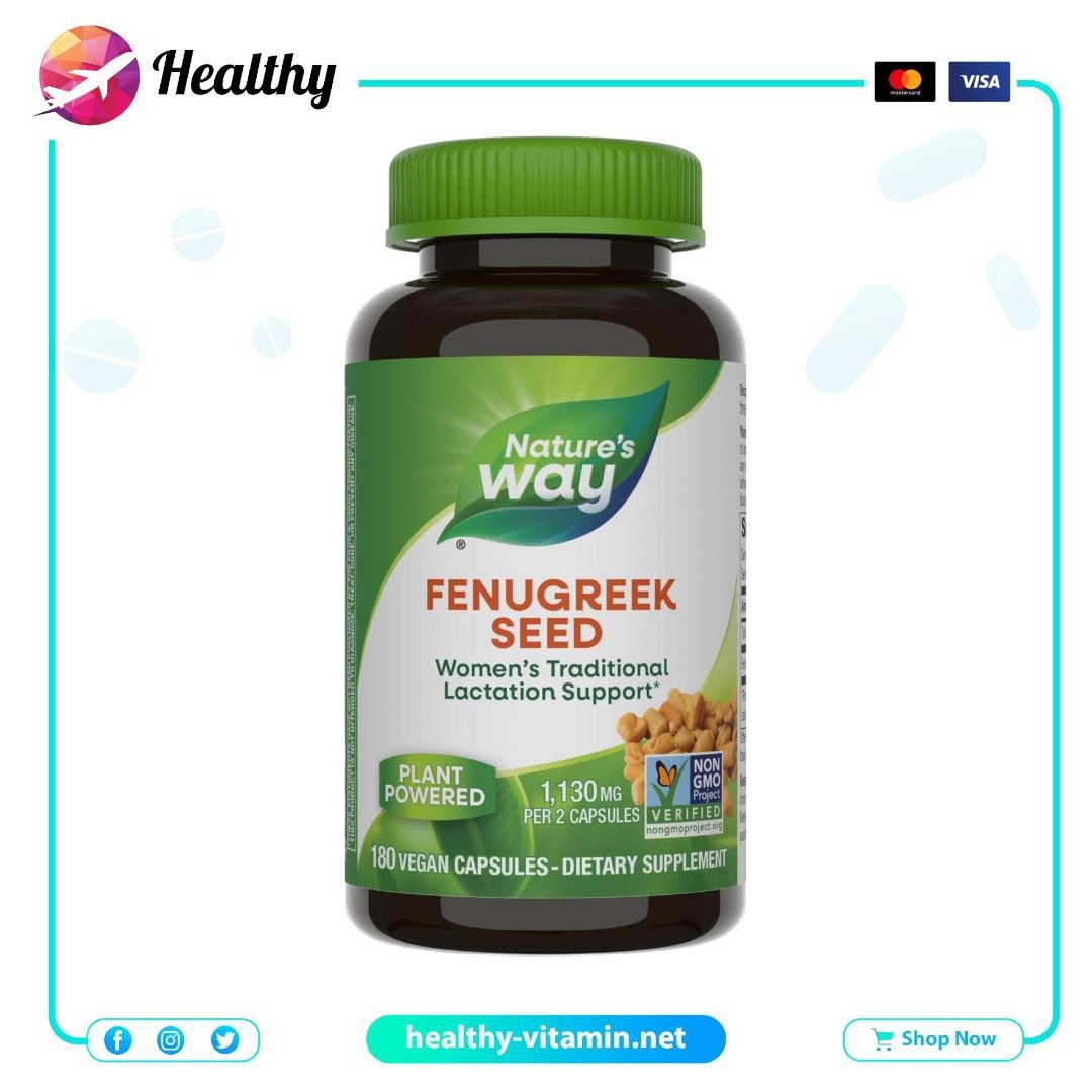 Fenugreek Seed 1130 mg Nature's Way 180 Vegan Capsules
