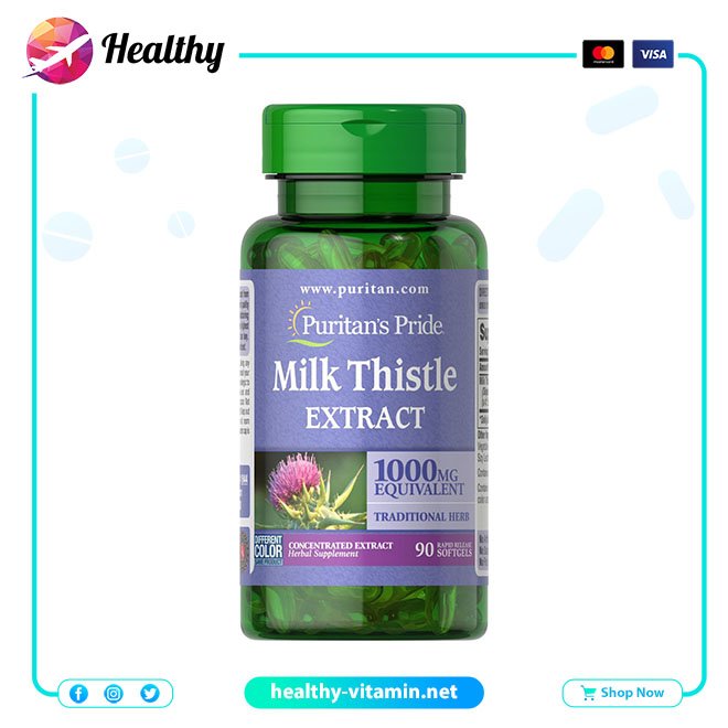 Milk Thistle 1000 mg Puritan's Pride 90 Capsules