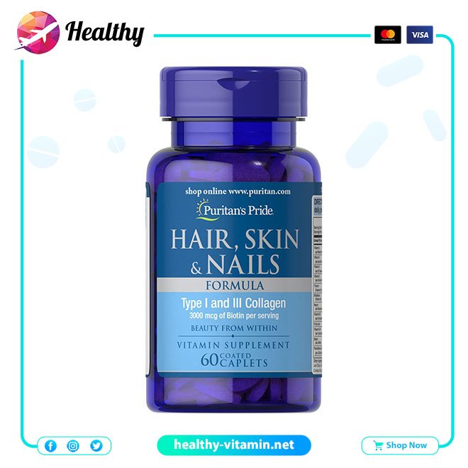 Hair, Skin & Nails Formula Puritan’s Pride 60 Cablets