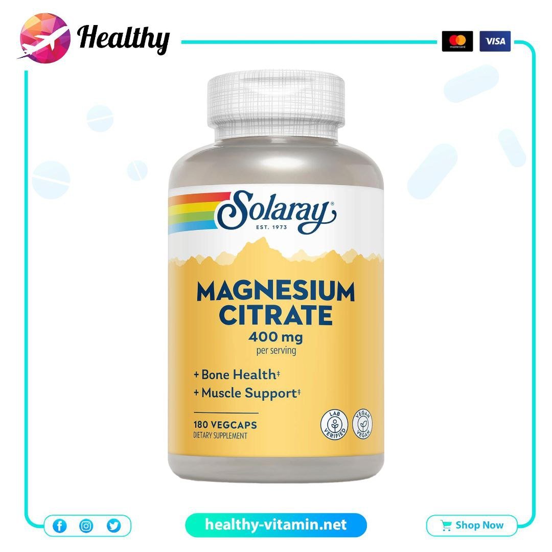 Magnesium Citrate 400 mg Solaray 180 Capsules 4