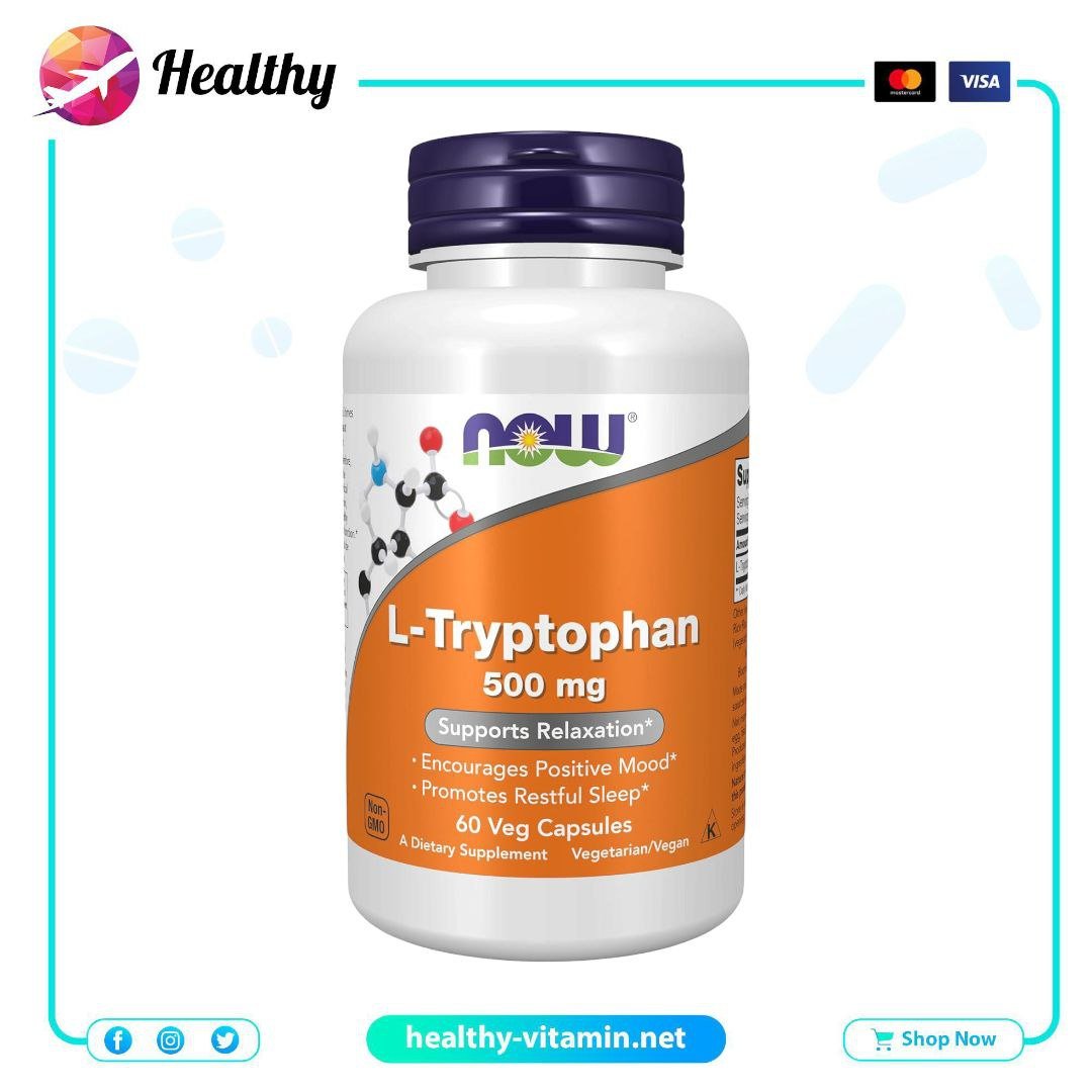 L-Tryptophan 500 mg Now Foods 60 Veg Capsules