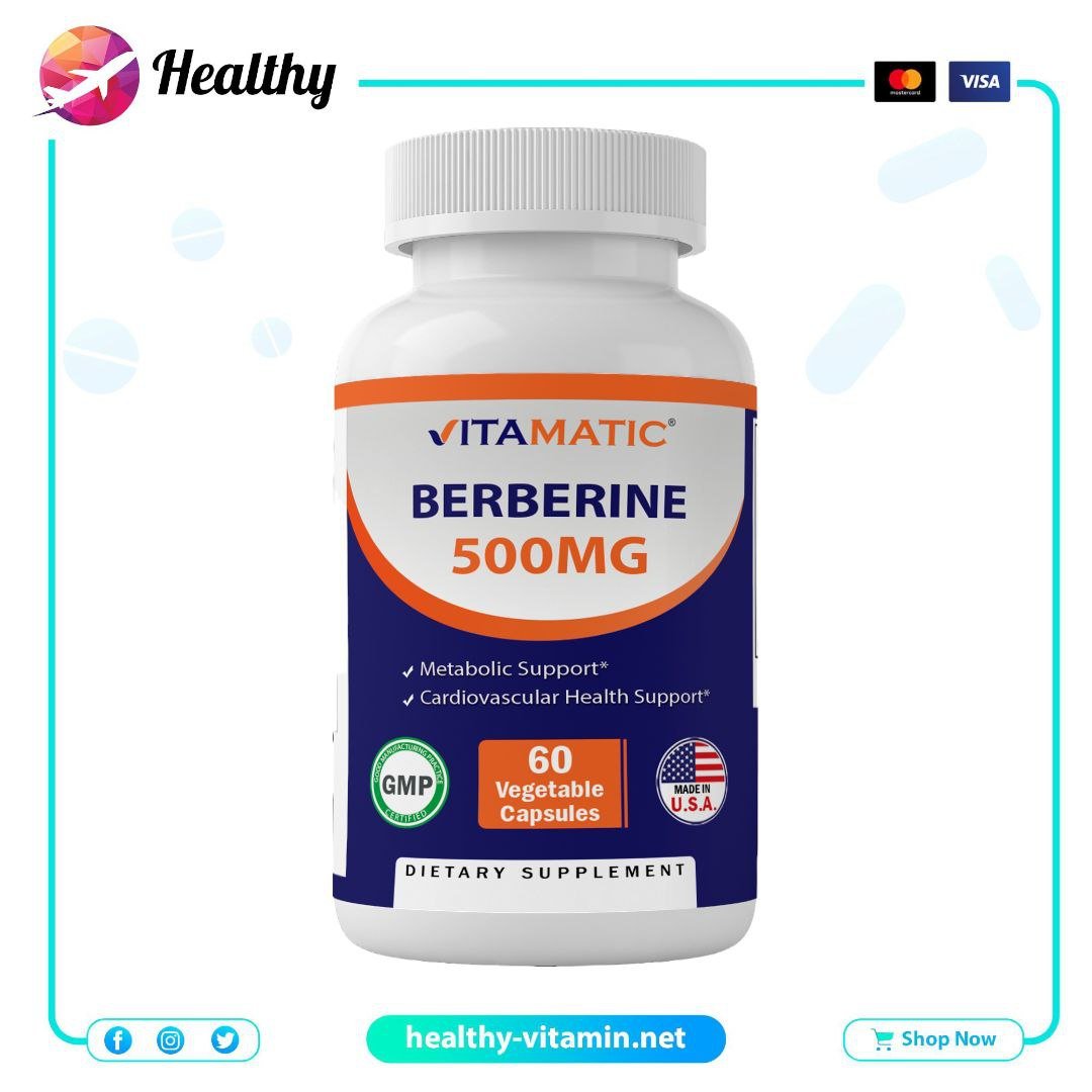 Berberine 500 mg Vitamatic 60 Veg Capsules