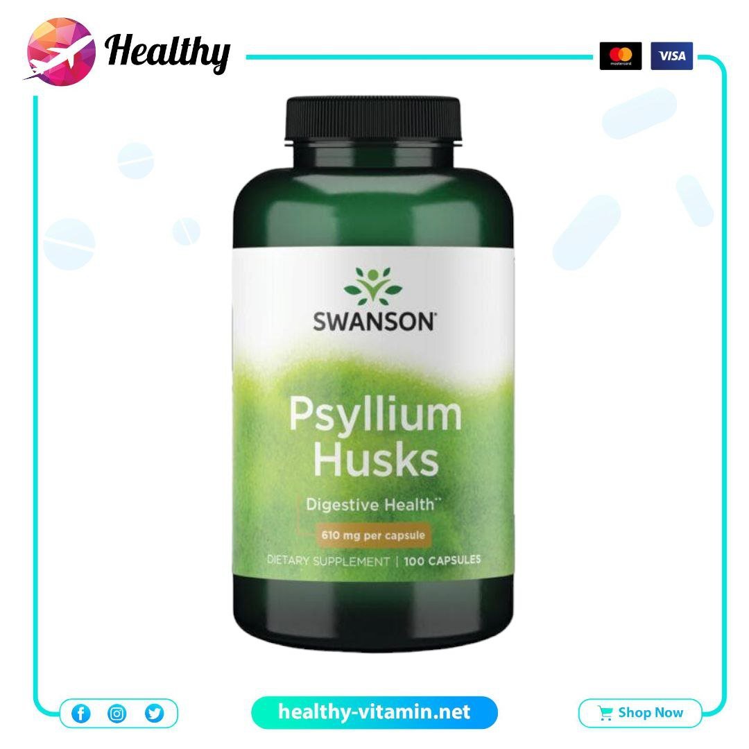 Psyllium Husks 610 mg Swanson 100 Capsules