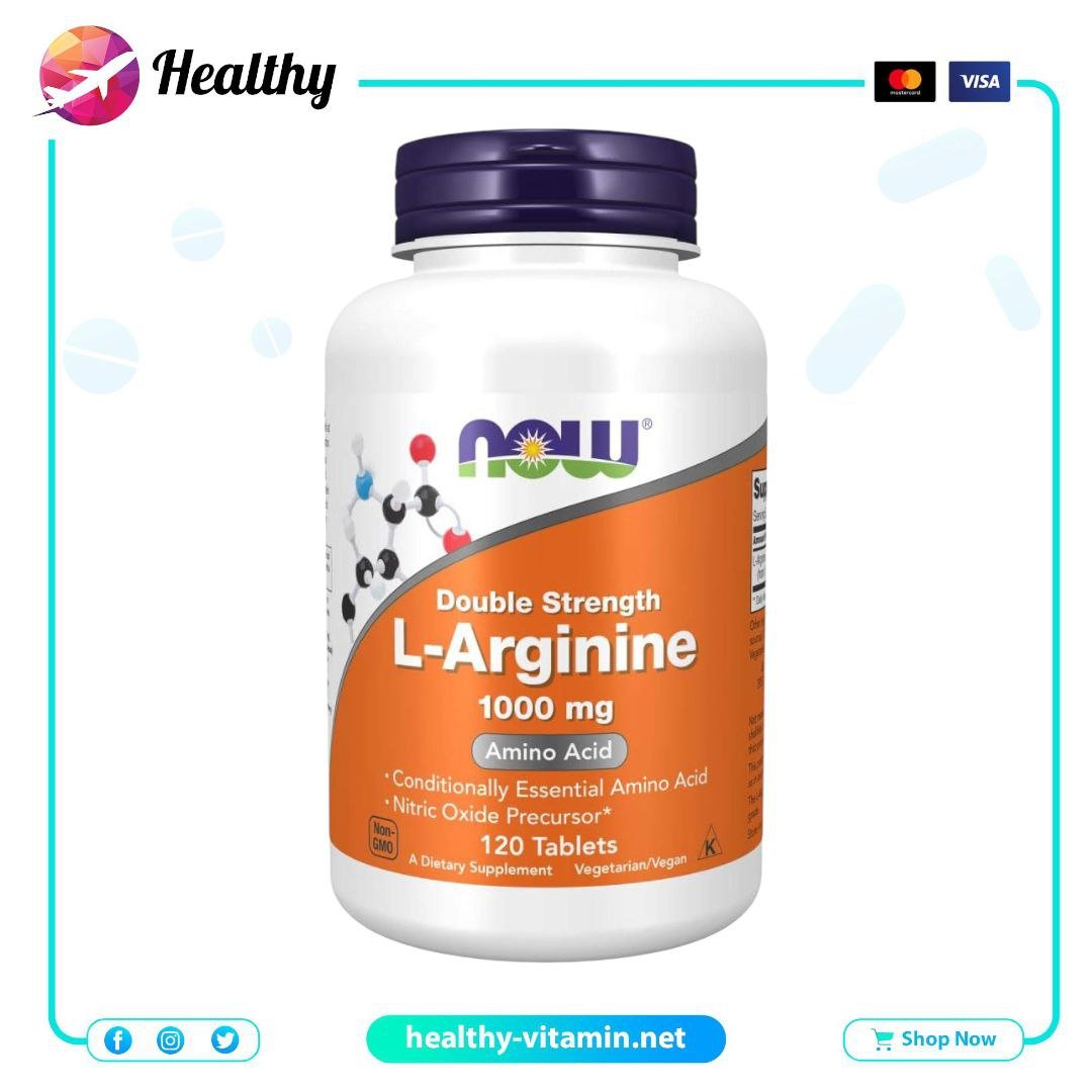 L-Arginine 1000 mg Double Strength Now Foods 120 Tablets