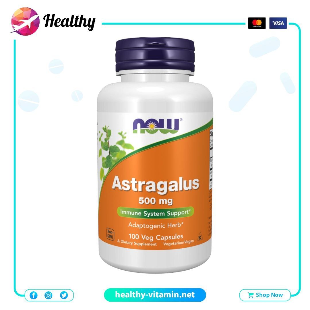 Astragalus 500 mg Now Foods 100 Veg Capsules