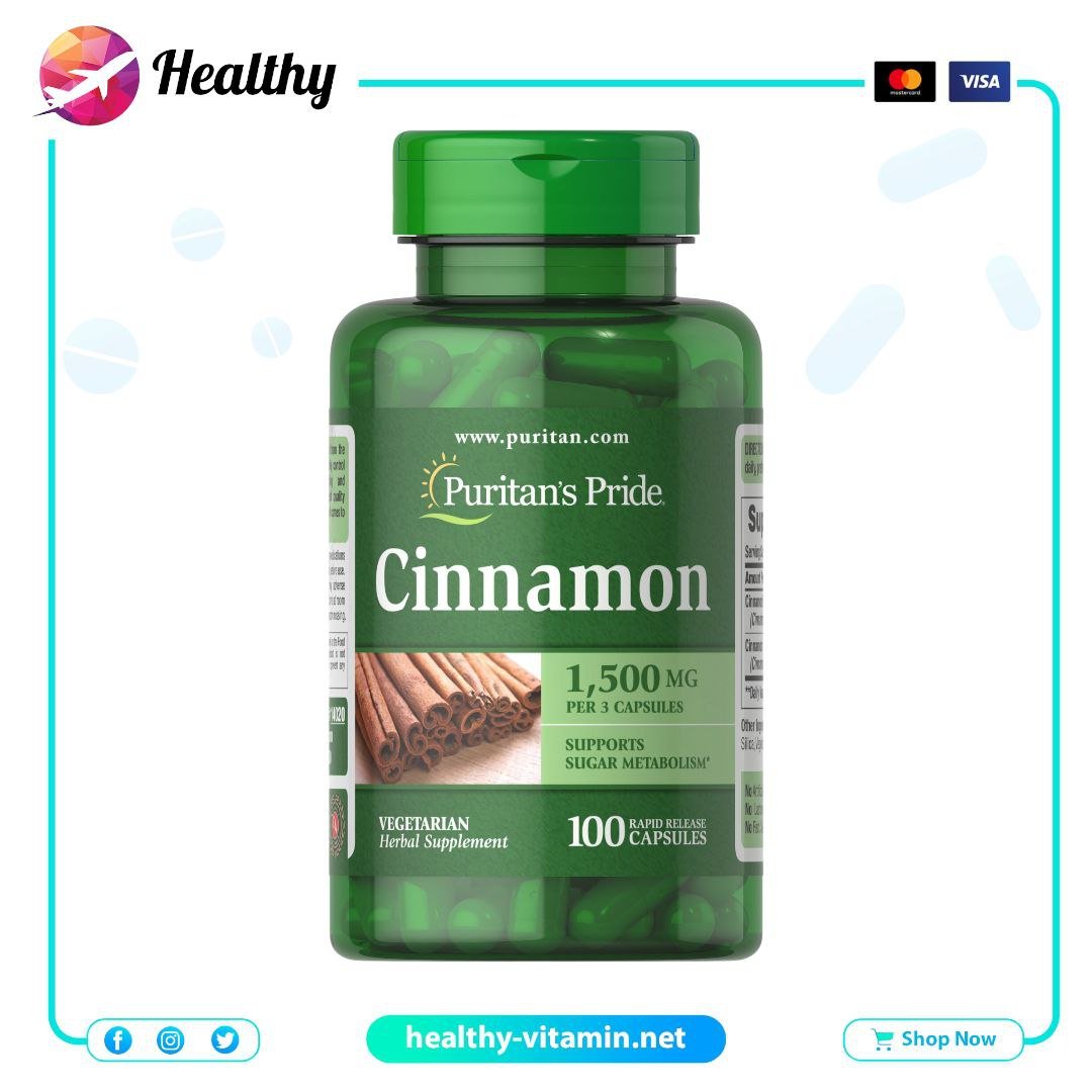 Cinnamon 500 mg Puritan's Pride 100 Capsules