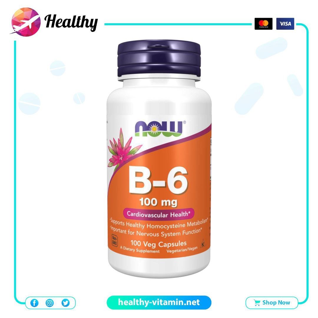 B6 100 mg Now Foods 100 Veg Capsules