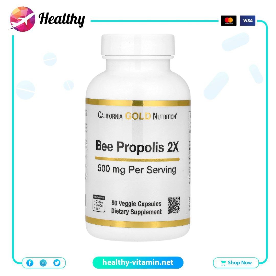 Bee Propolis 2X 500 mg California Gold Nutrition 90 Veggie Caps