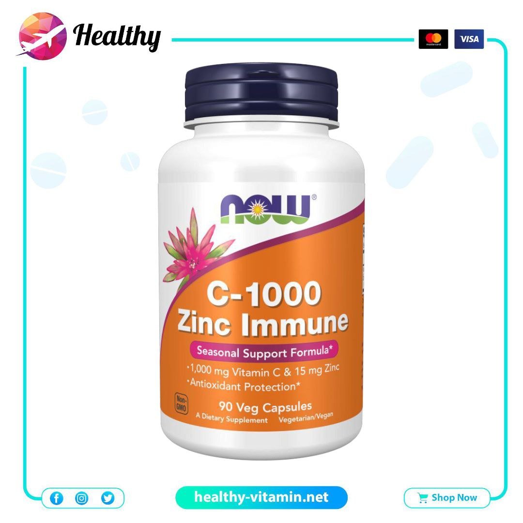 C-1000 Zinc Immune Now Foods 90 Veg Capsules