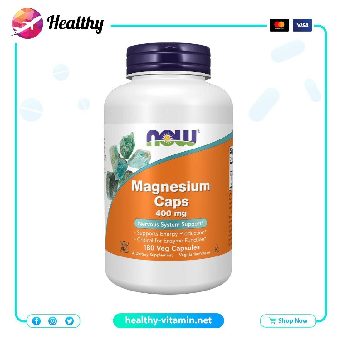 Magnesium Caps 400 mg Now Foods 180 Veg Capsules 8