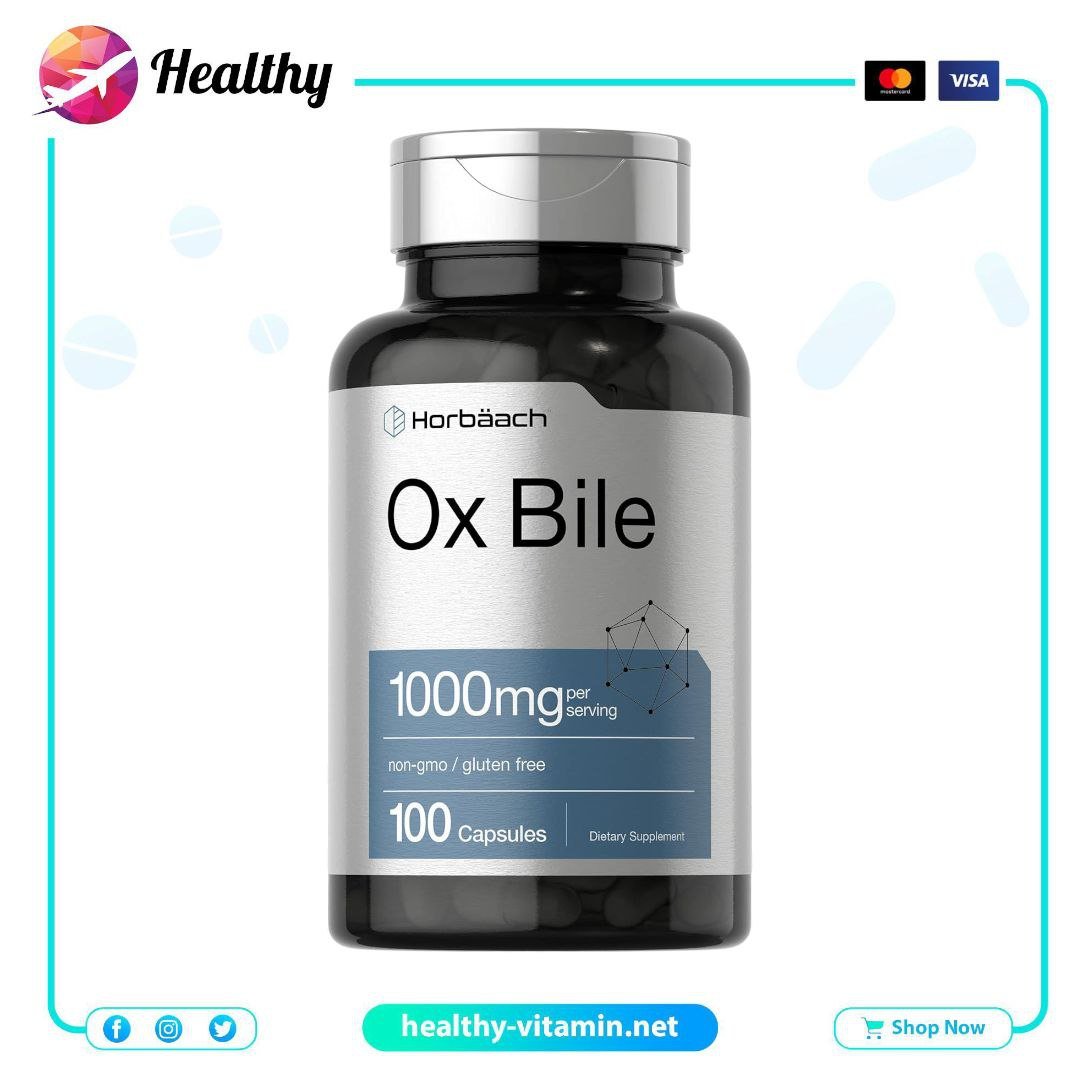Ox Bile 1000 mg Horbaach 100 Capsules - Healthy Ox Bile 1000 mg Horbaach 100 Capsules - Healthy