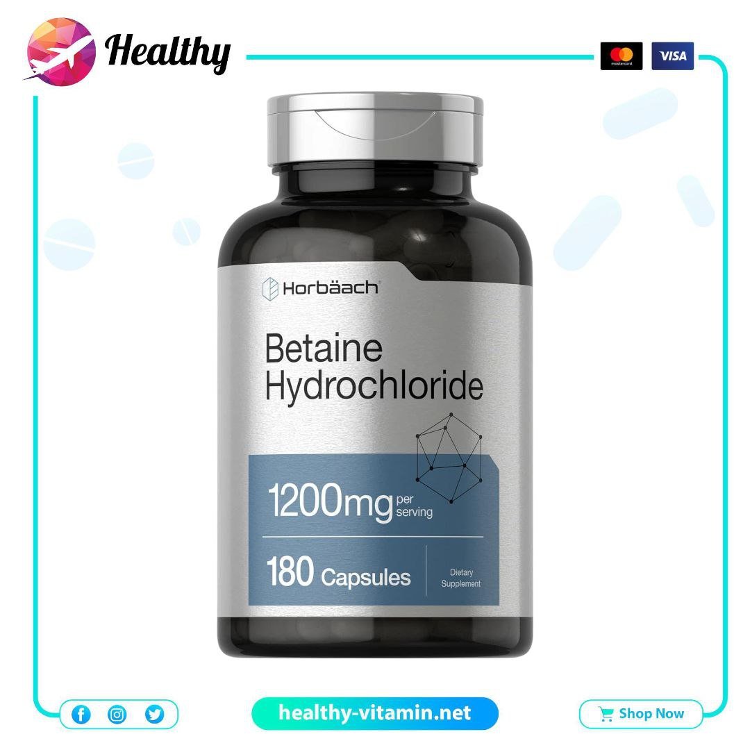 Betaine Hydrochloride 1200 mg Horbaach 180 Capsules