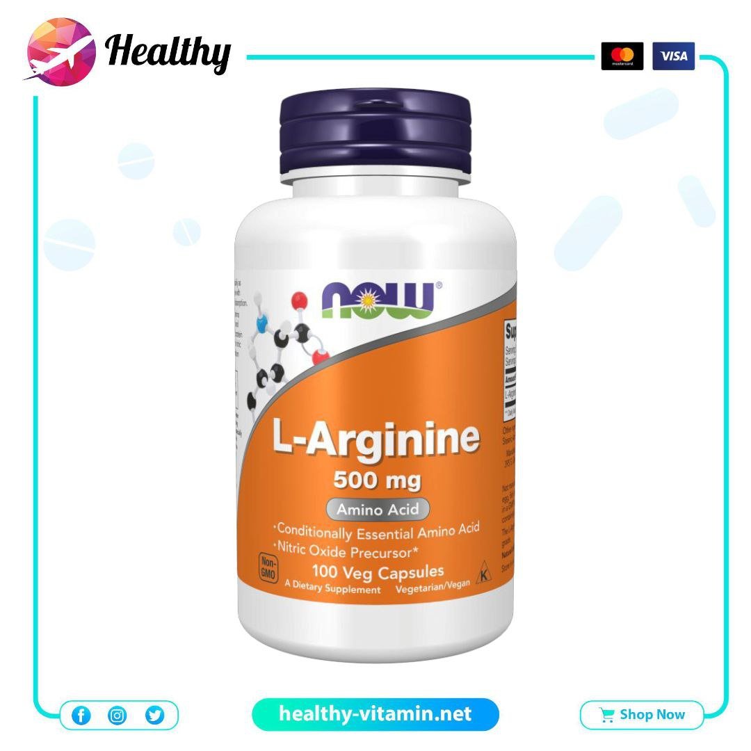 L-Arginine 500 mg Now Foods 100 Veg Capsules