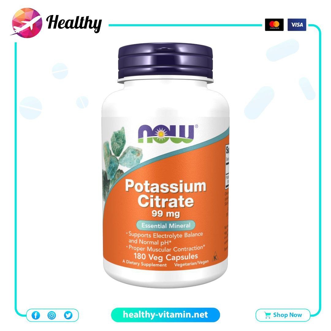 Potassium Citrate Now Foods 99 mg 180 Veg Capsules 3
