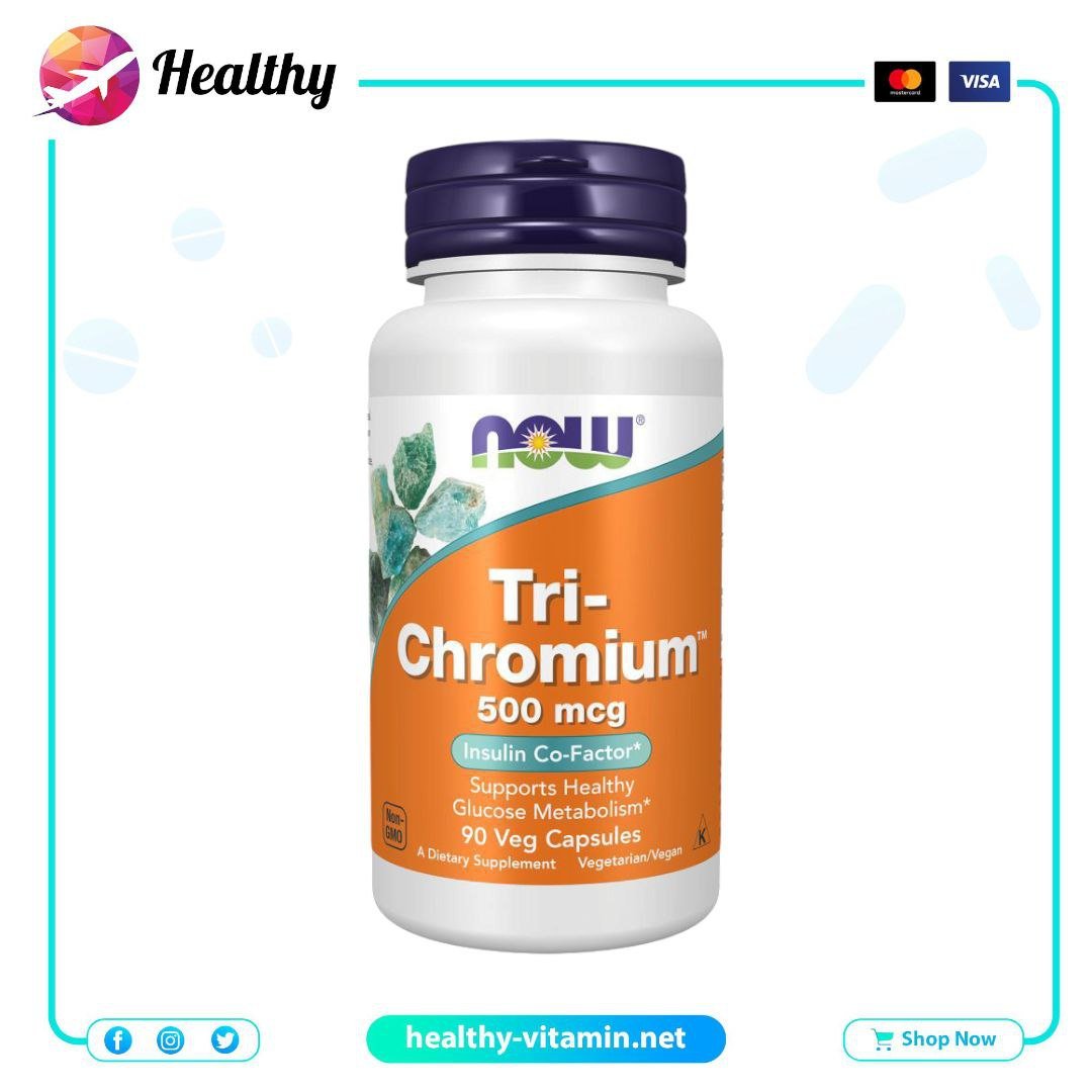 Tri-Chromium 500 mcg Now Foods 90 Veg Capsules