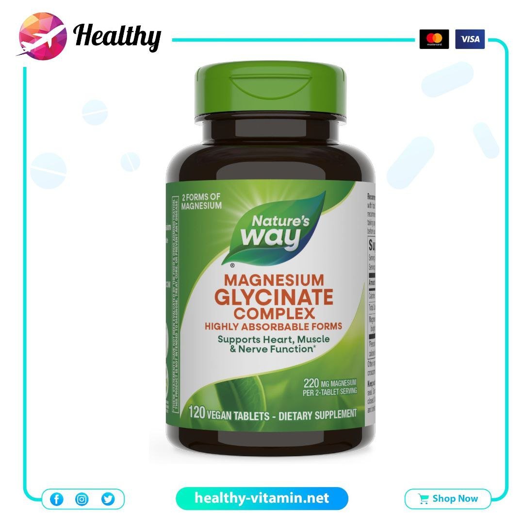 Magnesium Glycinate Complex Nature's Way 120 Vegan Tablets 1
