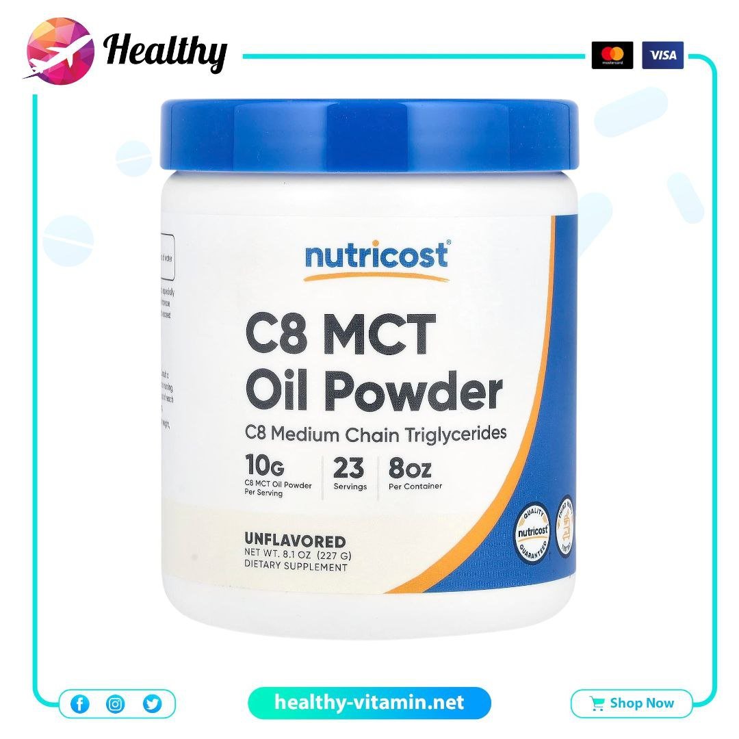 C8 MCT Oil Nutricost Unflavored Powder 8.1 oz 227 g 1