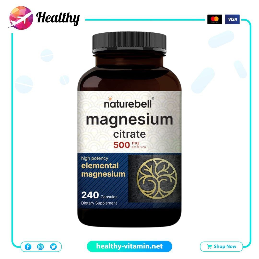 Magnesium Citrate 500 mg NatureBell 240 Capsules 4