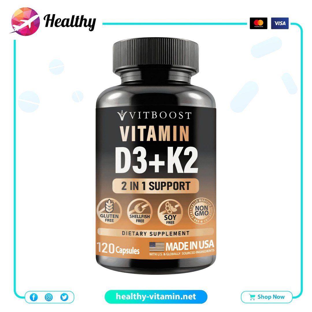 Vitamin D3 K2 5000 IU + 90 mcg MK7 VITBOOST 120 Capsules 1