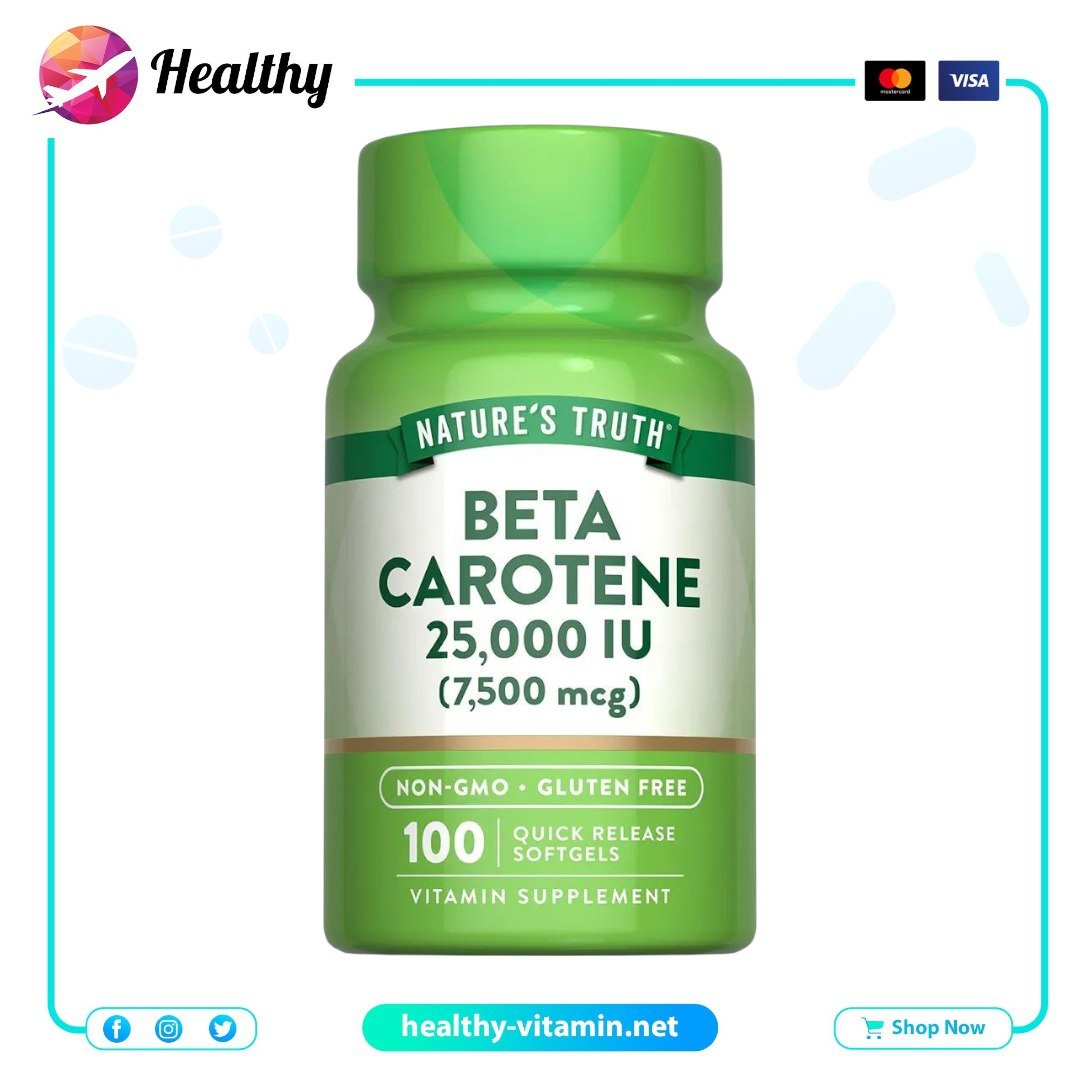 Beta Carotene 25000 IU 7500 mcg Nature's Truth 100 Softgels