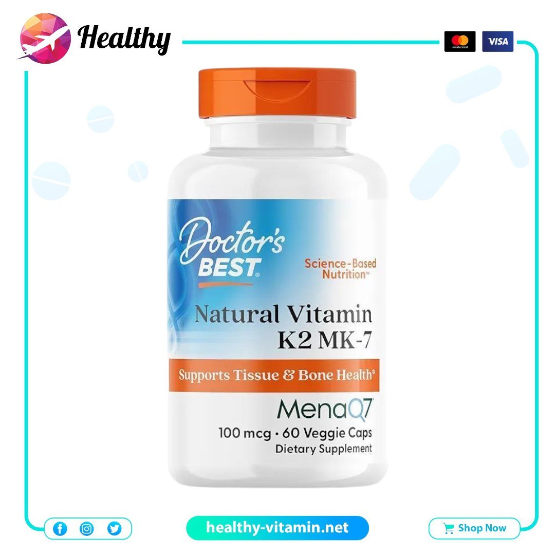 Natural Vitamin K2 MK7 Doctor's Best 100 mcg 60 Veggie Caps 1